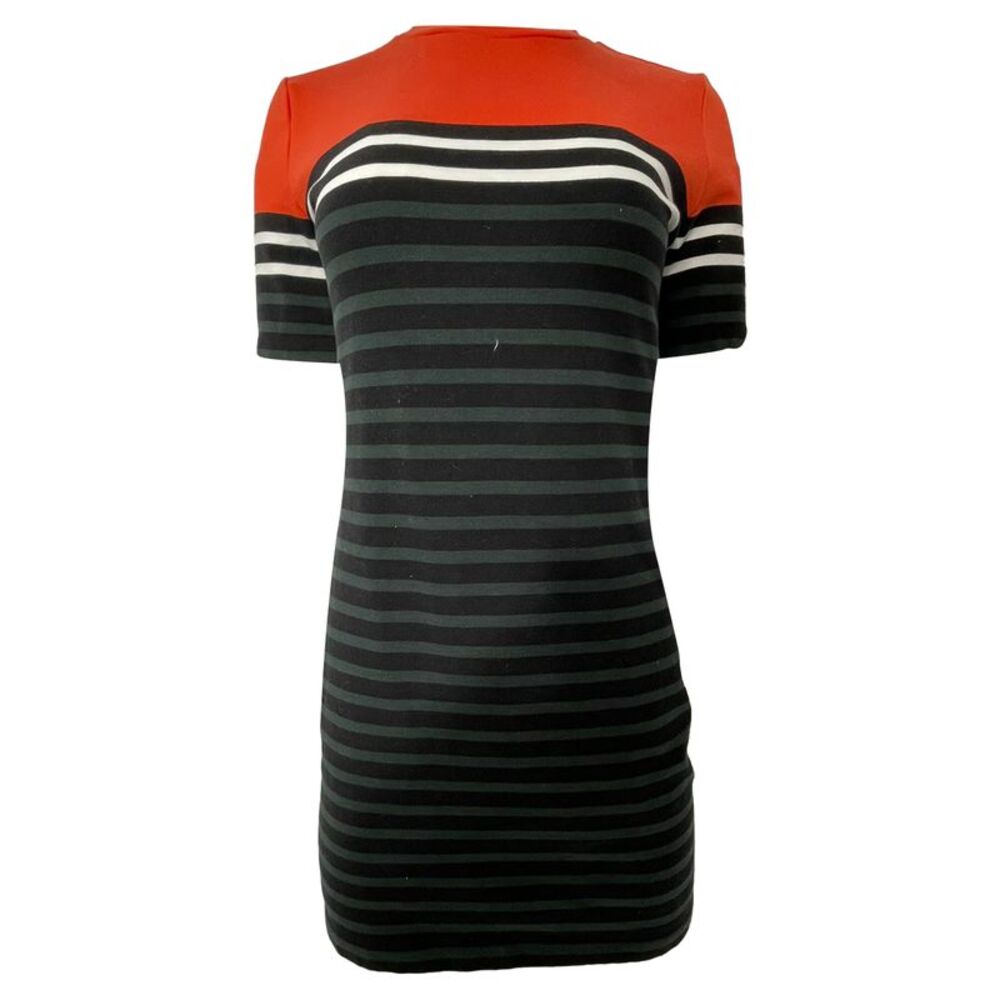 T Alexander Wang Knitted Mini Short Sleeve Dress in Multicolor Cotton